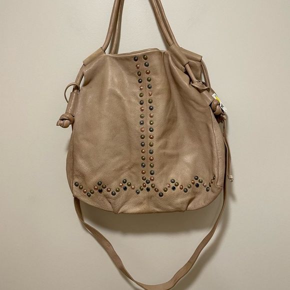We The Free Studded Leather Savoy Tote by Free People NWT MSRP $198 - Picture 6 of 10